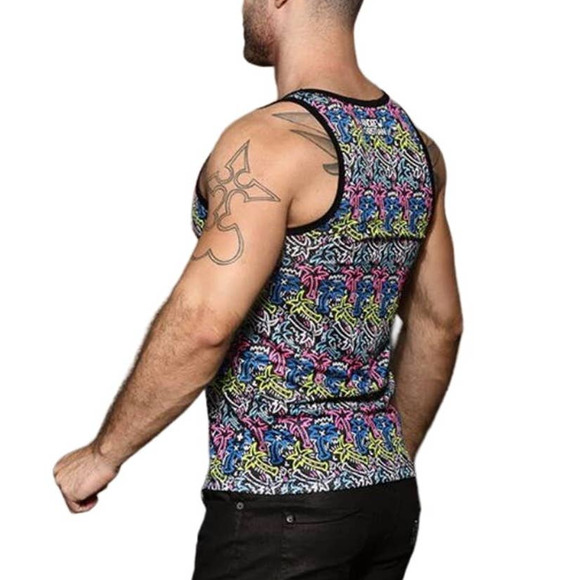 Andrew Christian Neon Palm Mesh Tank Large - Picture 9 of 9